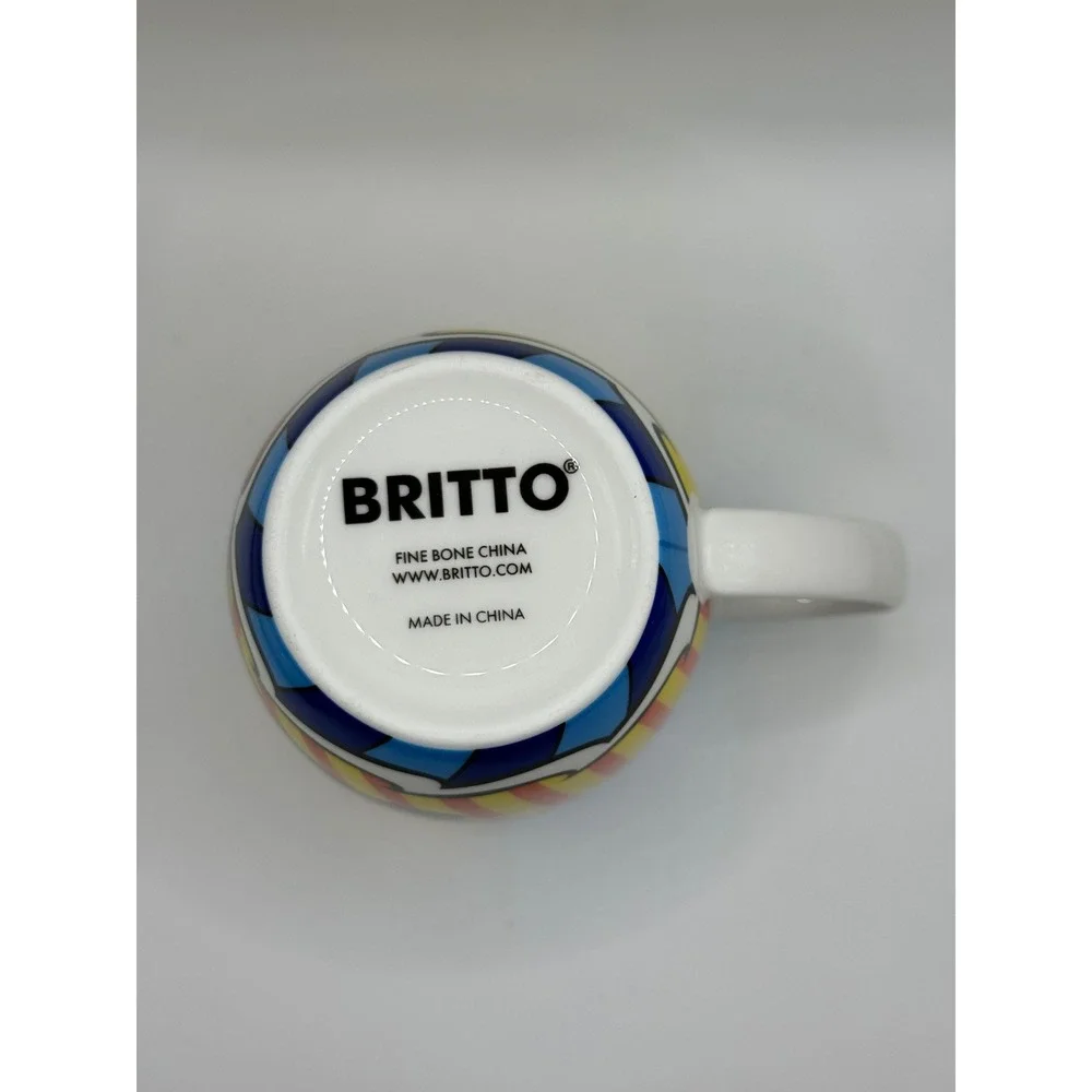 Romero Britto Hearts Fine Bone China Coffee Mug Multicolor Pop Art 16.8 oz